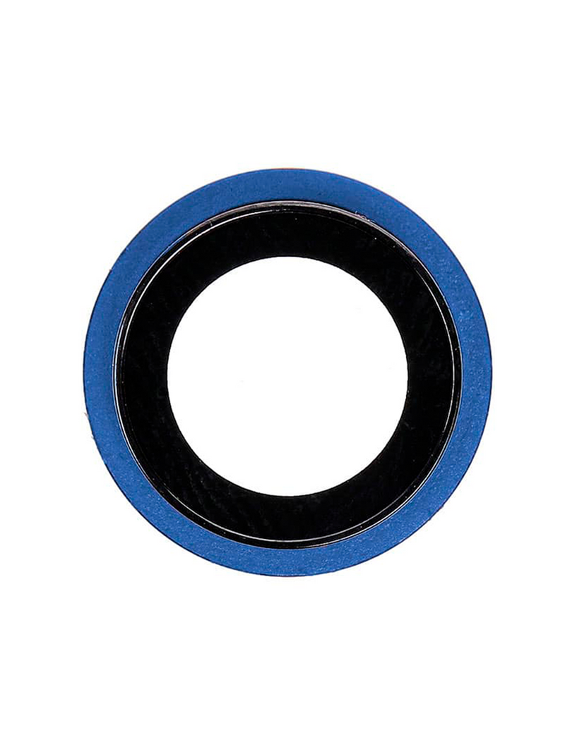 Lente de camara trasera con soporte y bisel para iPhone 12 / 12 Mini (Azul)