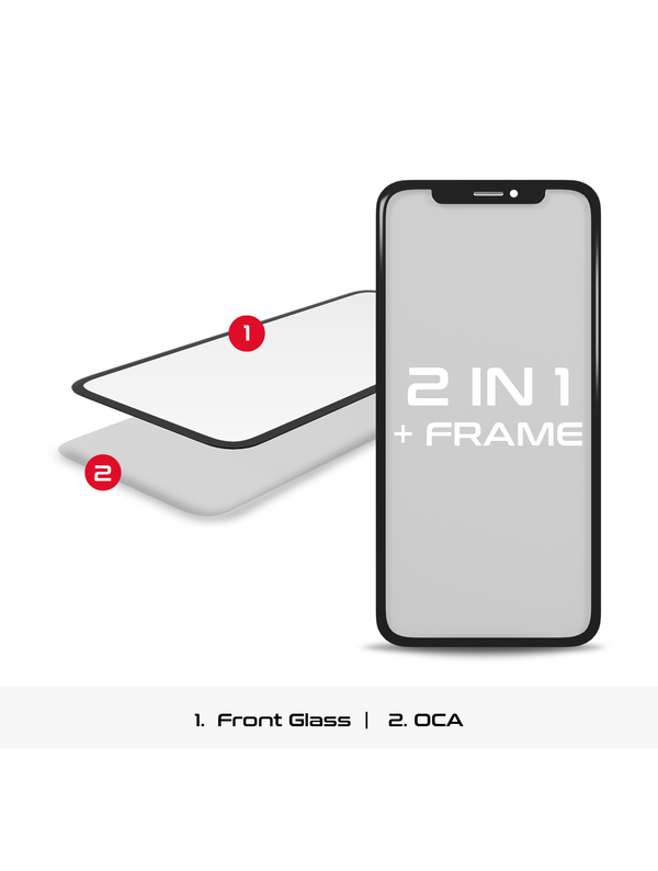 Glass con marco y OCA para iPhone XS Max - Marca Oca Master