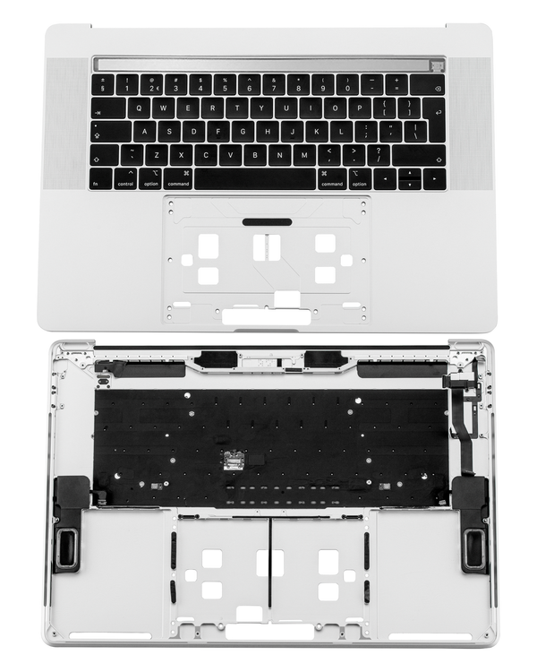 Carcaza con Teclado para Macbook Pro 15" A1990 Late 2018 a Early 2019 - Color Negro - Silver - Teclado UK English