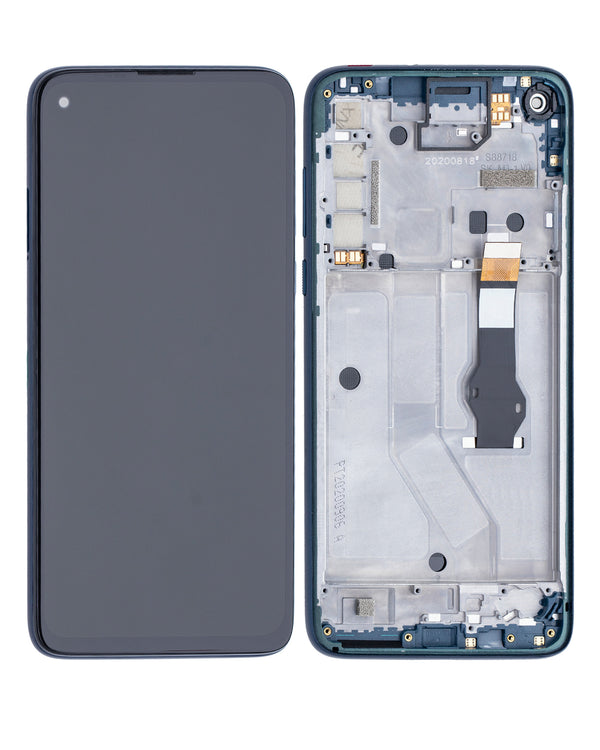 Pantalla para Motorola G8 Power (XT2041-1 / XT2041-3 / 2020) con marco color azul.