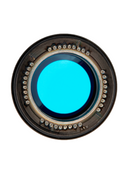 Lente de camara trasera con soporte y bisel para iPhone 12 Pro Max (Azul Pacifico)