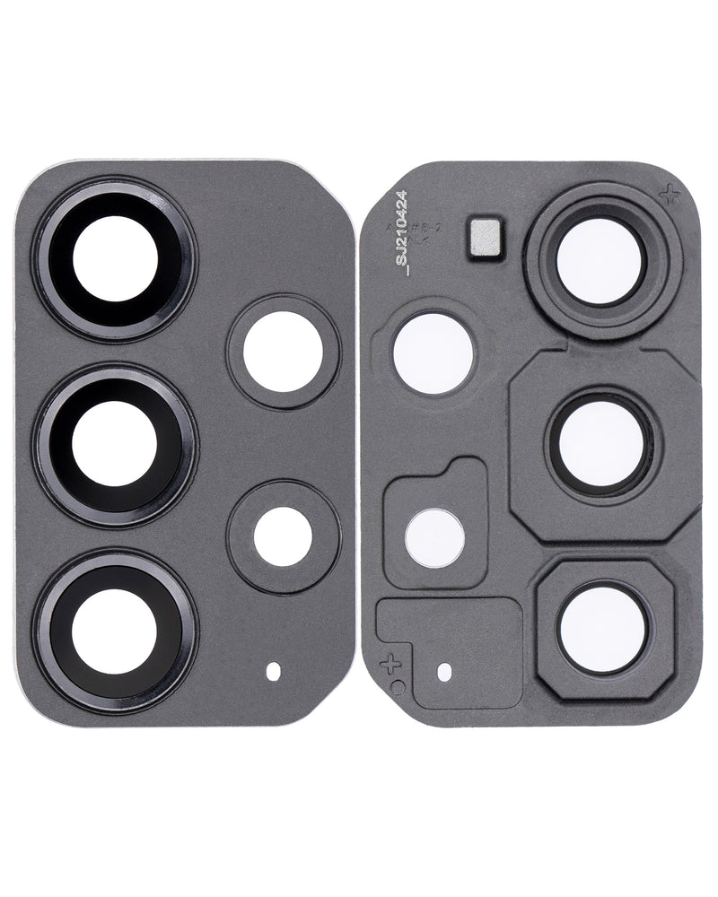 Lentes de camara trasera con Bracket para Samsung Galaxy A72 - Color Gris / Negro