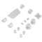 Conjunto de botones para control de PlayStation 5 (Set de 16 piezas) (Blanco)