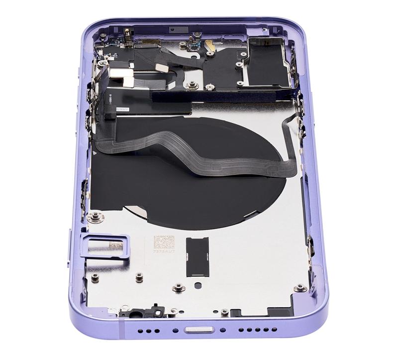 Tapa trasera con componentes pequeños pre-instalados para iPhone 12 (Versión Internacional) (Púrpura)