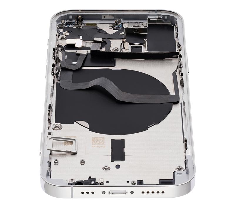 Tapa trasera para iPhone 12 Pro con componentes pequenos pre-instalados (Version internacional) (Plata)