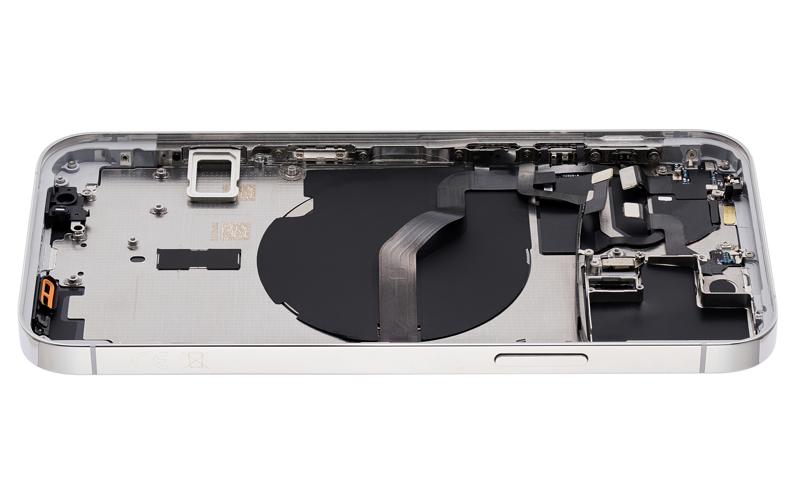Tapa trasera para iPhone 12 Pro con componentes pequenos pre-instalados (Version internacional) (Plata)