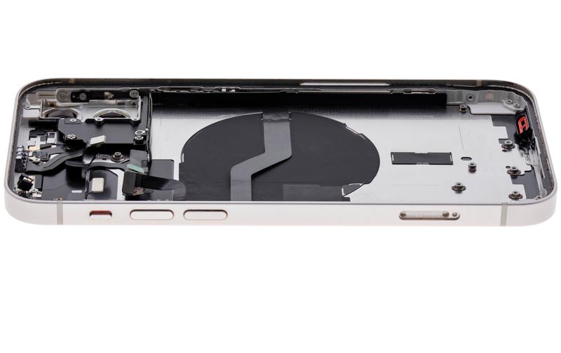 Tapa trasera con componentes pequeños pre-instalados para iPhone 12 (Versión Internacional) (Usado OEM: Grado A) (Blanco)