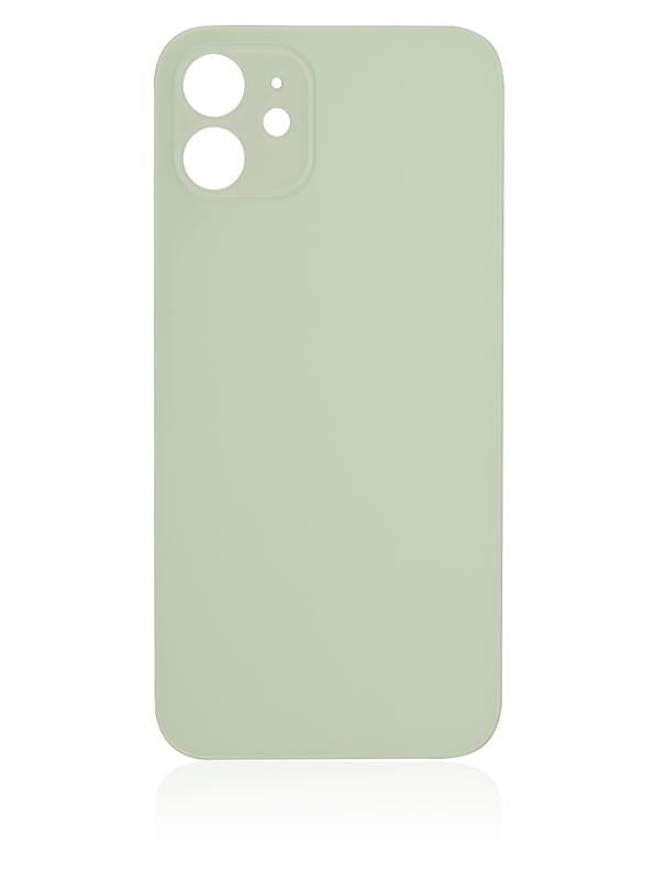 Tapa trasera con adhesivo 3M para iPhone 12 (agujero grande para camara, verde, sin logo)