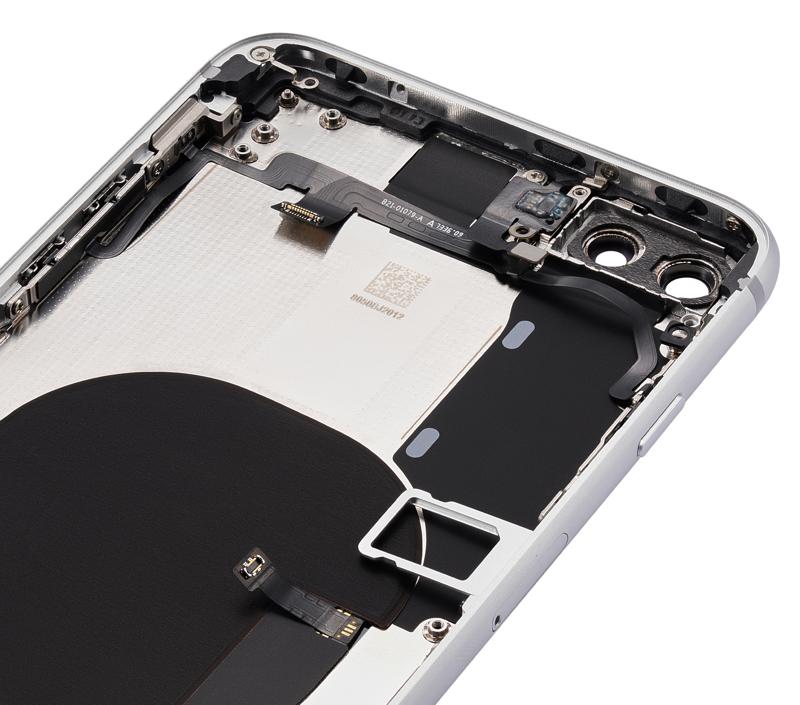 Tapa trasera con componentes pequenos pre-instalados para iPhone 8 Plus (Sin Logo) (Plata)