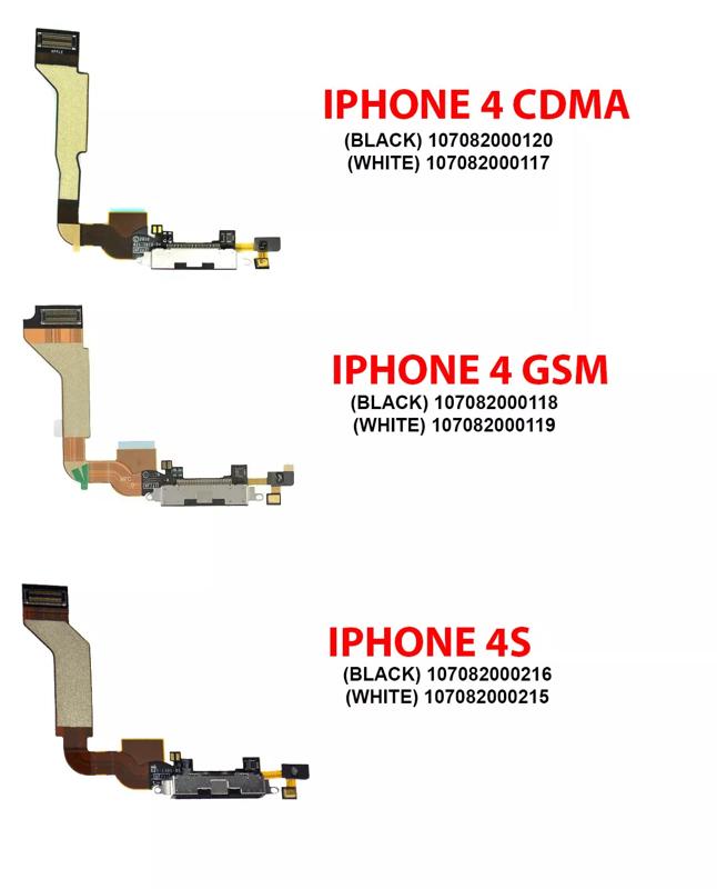 Cable de puerto de carga para iPhone 4 (CDMA) Blanco