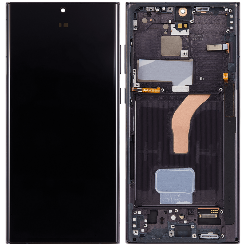 Pantalla OLED con marco para Samsung Galaxy S22 Ultra 5G (Phantom Black)