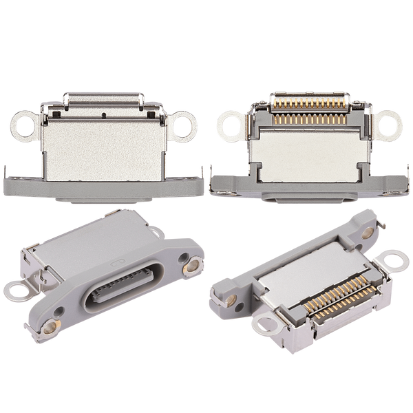 Puerto de carga para iPhone 15 Pro / 15 Pro Max (Titanio Blanco) (Paquete de 10)