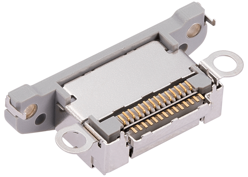 Puerto de carga para iPhone 15 Pro / 15 Pro Max (Titanio Blanco) (Paquete de 10)