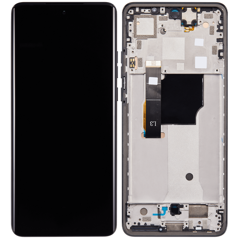 Pantalla OLED con marco para Motorola Moto Edge 40 Neo (XT2307-1 / 2023) Negra