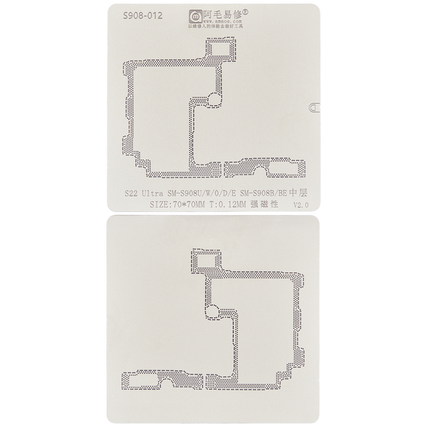 Stencil de Reballing para Capa Media de Placa Base para Samsung Galaxy S22 Ultra