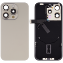 Tapa trasera para iPhone 15 Pro con placa de acero, carga inalambrica NFC, MagSafe, iman y flex de linterna (Titanio Natural)