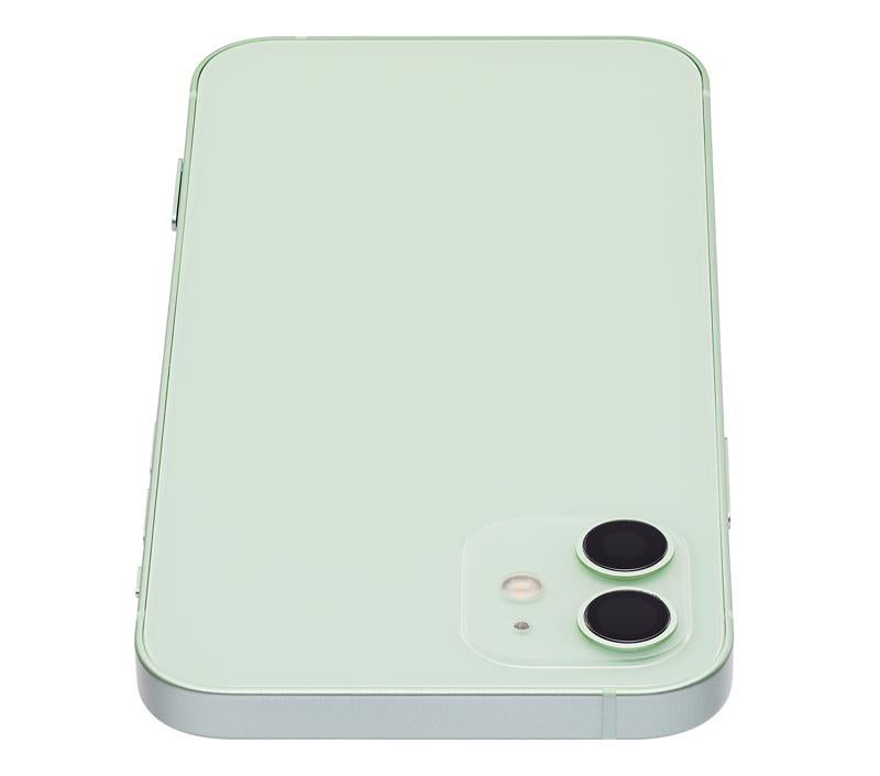 Tapa trasera para iPhone 12 con componentes pequenos pre-instalados (Version internacional, Verde)