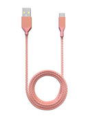 Cable USB Tipo C a USB Tipo A de 3 pies (AmpSentrix) (Infinity) Rosa