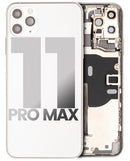 Tapa trasera para iPhone 11 Pro Max con componentes pequeños pre-instalados (Usada, Original, Grado B) (Plata)