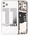 Tapa trasera para iPhone 11 Pro Max con componentes pequeños pre-instalados (Usada, Original, Grado B) (Plata)