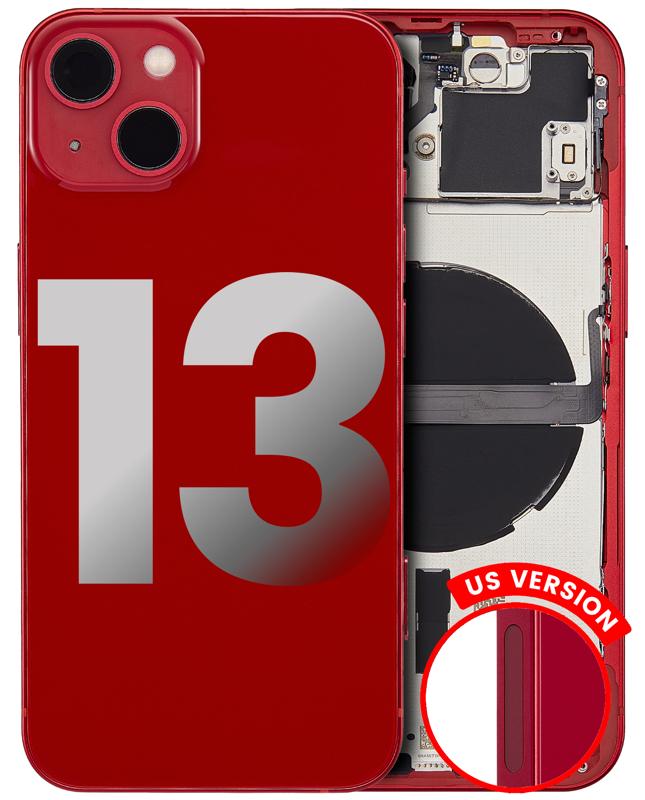 Tapa trasera para iPhone 13 con componentes pequeños pre-instalados (Versión US) (Original usada: Grado A) (Rojo)