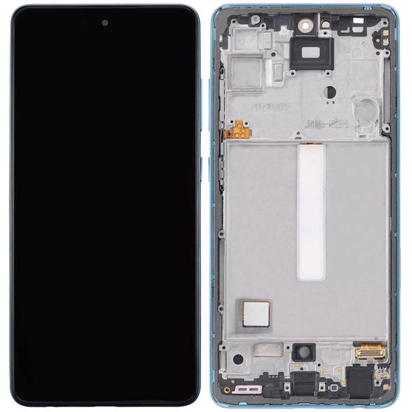 Pantalla OLED con marco para Samsung Galaxy A52 4G / A52 5G / A52S 5G (Azul)