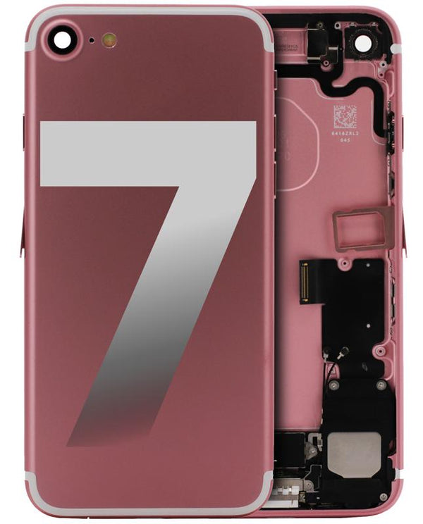 Tapa trasera con componentes pequenos pre-instalados para iPhone 7 (Oro Rosa)