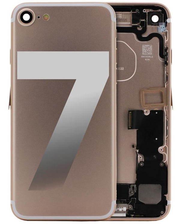 Tapa trasera para iPhone 7 con componentes pequeños pre-instalados (Oro)