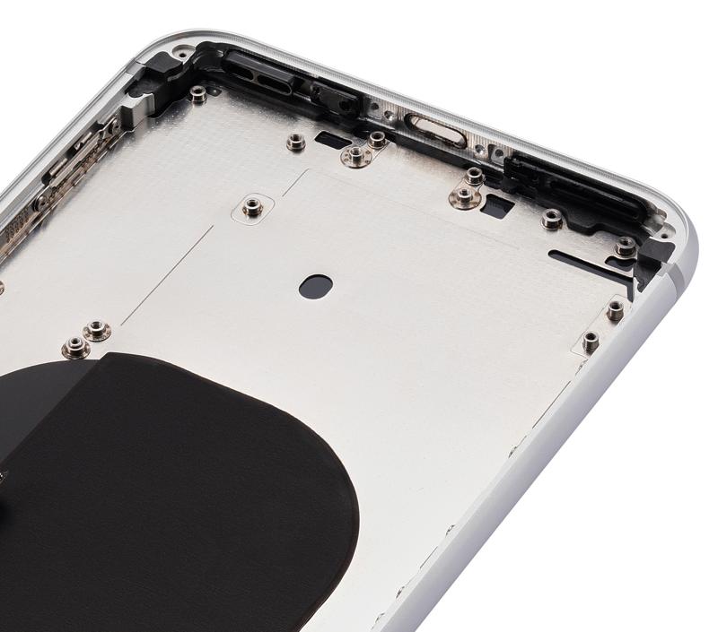 Tapa trasera con componentes pequenos pre-instalados para iPhone 8 Plus (Sin Logo) (Plata)