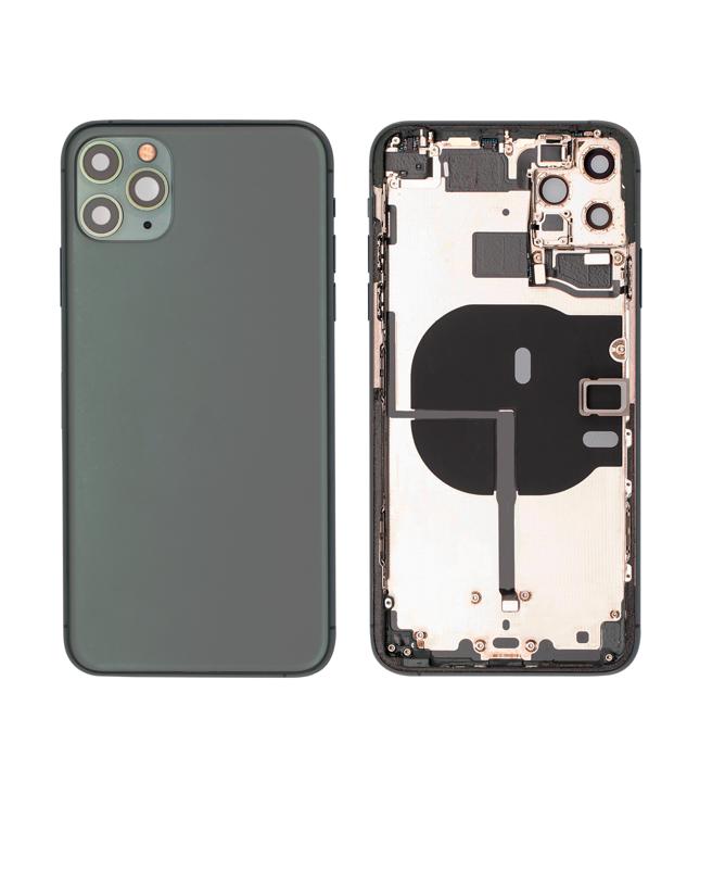 Tapa trasera para iPhone 11 Pro Max con componentes pequeños pre-instalados (Verde Medianoche)