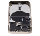 Tapa trasera para iPhone 14 Pro dorada con componentes pequeños pre-instalados