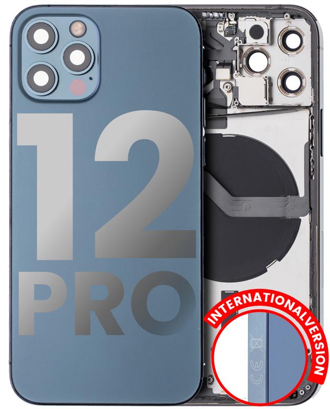 Tapa trasera para iPhone 12 Pro con componentes pequenos pre-instalados (Version internacional) (Usado original: Grado C) (Azul Pacifico)