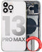 Tapa trasera con componentes pequeños preinstalados para iPhone 13 Pro Max (Versión Internacional) (Usada Original Grado B) (Plata)