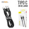 Cable tipo USB - Tipo C Marca Baseus | Linea Cafule | Carga Rapida 2A | 2 Metros de Largo | Color Negro
