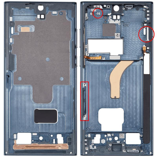 Carcasa intermedia para Samsung Galaxy S22 Ultra 5G version Norteamericana (Verde)