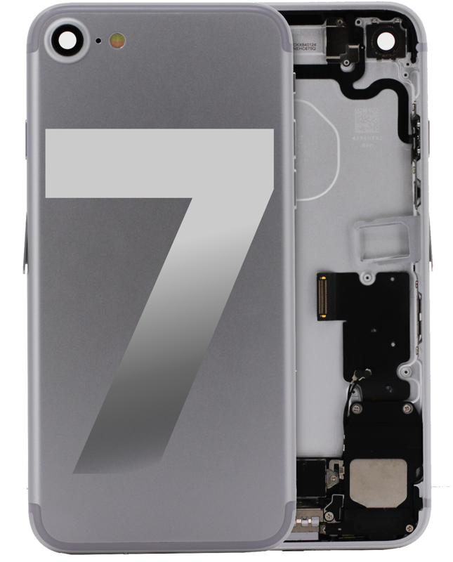 Tapa trasera para iPhone 7 con componentes pequenos pre-instalados (Usado Original Calidad A) (Plata)