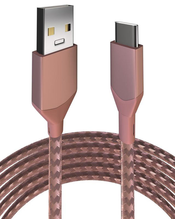 Cable USB Tipo C a USB Tipo A de 3 pies (AmpSentrix) (Infinity) Rosa