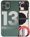 Tapa trasera para iPhone 13 Pro Max con componentes pequeños pre-instalados (Versión Internacional, Verde Alpino)