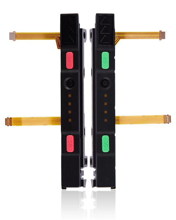 Riel de plastico (Derecha+Izquierda) con cable flex para Nintendo Switch (Rosa / Verde)