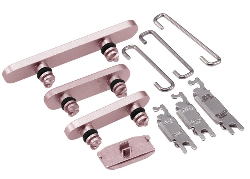 Botones duros (Encendido / Volumen / Switch) para iPhone 15 / 15 Plus (Rosa)