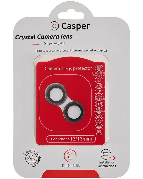 Protector de lente de camara Casper para iPhone 13 / 13 Mini (Negro) (Transparente)