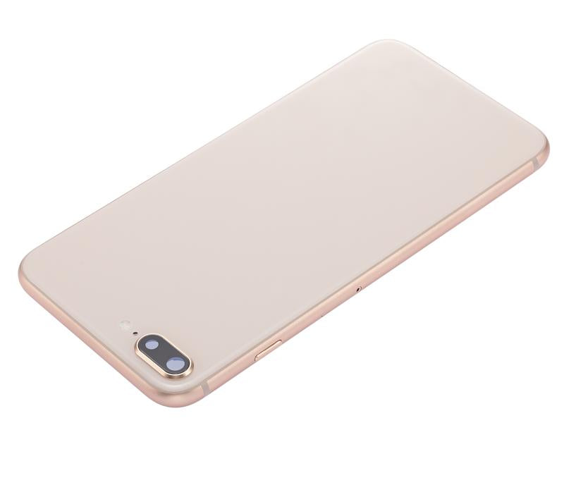 Tapa trasera con componentes pequenos pre-instalados para iPhone 8 Plus (Sin logo) (Dorado)