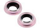 Lente de camara trasera con soporte y bisel para iPhone 15 / 15 Plus (Juego de 2 piezas) (Rosa)