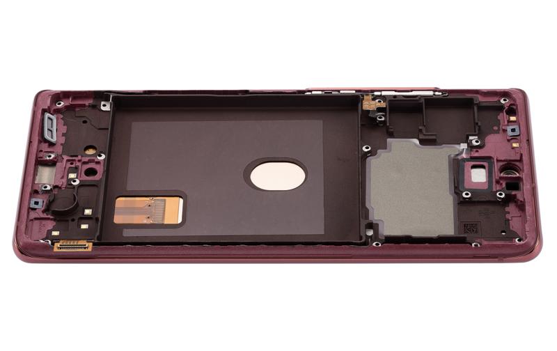 Pantalla OLED para Samsung Galaxy S20 FE 4G / 5G con marco (Rojo Nube)