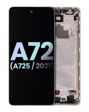 Pantalla OLED con marco para Samsung Galaxy A72 (A725 / 2021) Original (Blanco Asombroso)