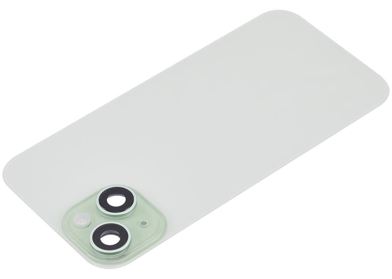 Tapa trasera con placa de acero, carga inalambrica NFC, iman MagSafe y flex de linterna para iPhone 15 (Verde)