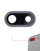 Lente de camara trasera con soporte y bisel para iPhone 8 Plus (Gris Espacial) (Pack de 10)