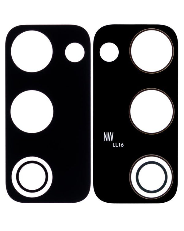 Lente de camara trasera (solo vidrio) con adhesivo para Samsung Galaxy S20 FE 4G / 5G (Negro) (Paquete de 10)