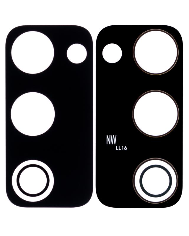 Lente de camara trasera (solo vidrio) con adhesivo para Samsung Galaxy S20 FE 4G / 5G (Negro) (Paquete de 10)