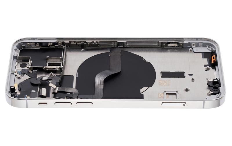 Tapa trasera para iPhone 12 Pro con componentes pequenos pre-instalados (Version internacional) (Plata)
